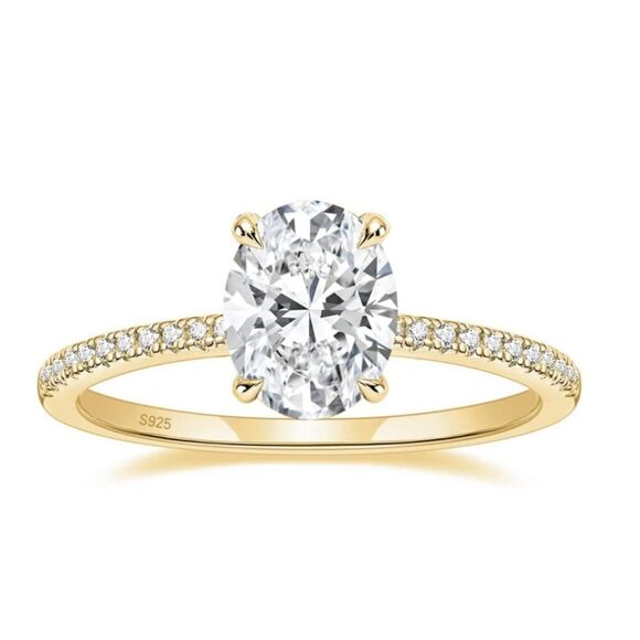 3 Carat Gold Engagement Ring - Picture 3 of 6